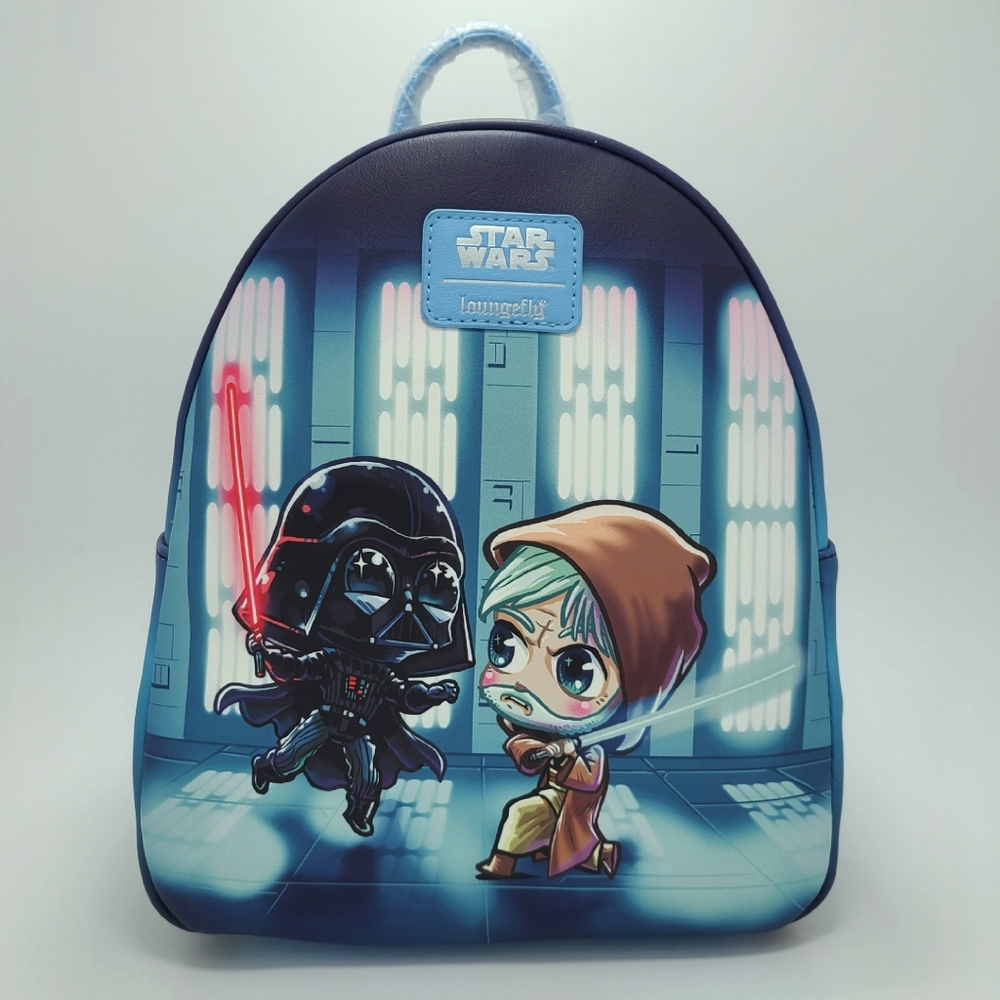 NWT Loungefly Star Wars Obi-Wan vs. Darth Vader Chibi Characters Mini Backpack